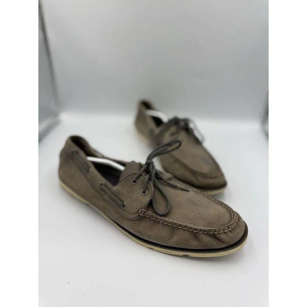 Sperry Leeward 2-Eye Cascade Boat Shoes Men's Size 14M Olive Green Lace Casual